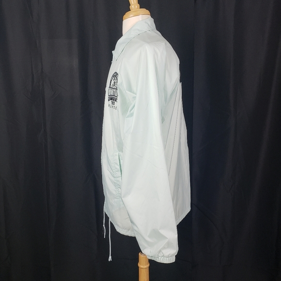 Walt Disney World Mint Light Green Blue Volunteer Windbreaker Bomber Jacket - Picture 3 of 9